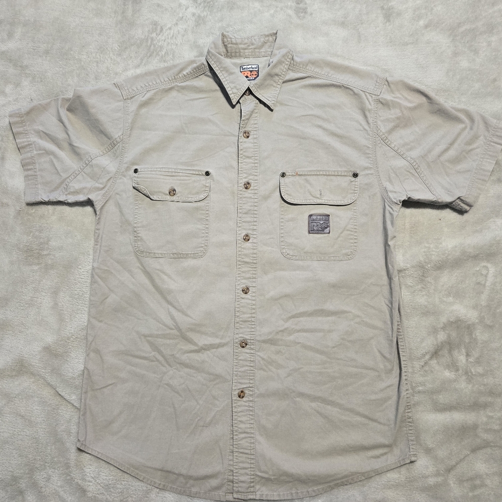 Timberland Pro Series Men's Light Tan Casual Button-Down Shirt Sz.M Workwear
